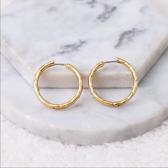 kate spade Jewelry - Kate Spade gold plated crystals hook earrings
